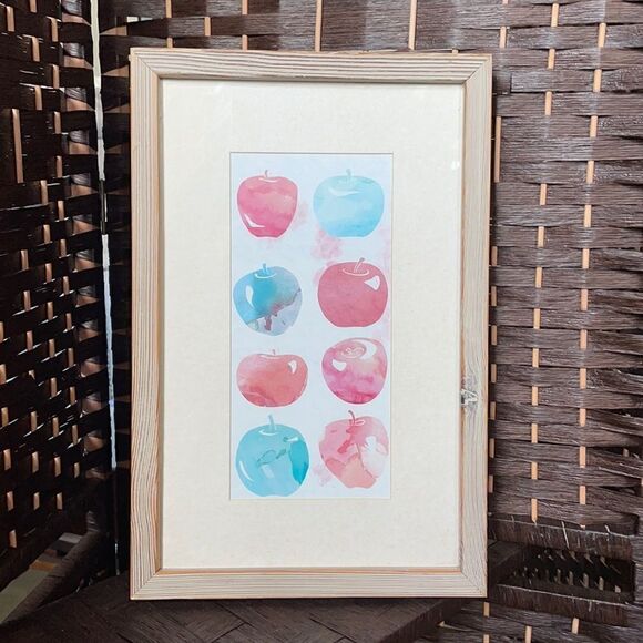 Multicolored Apple Print Watercolor Medium Print is Framed and Matted - Picture 13 of 15